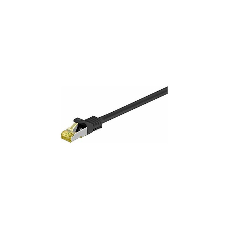 foto del prodotto rj45 cavo patch cat 6a s ftp pimf , 500 mhz, con cavo grezzo cat 7 , nero, guaina per cavo senza alogeni lszh, rame, connettore rj45 cat 6a .