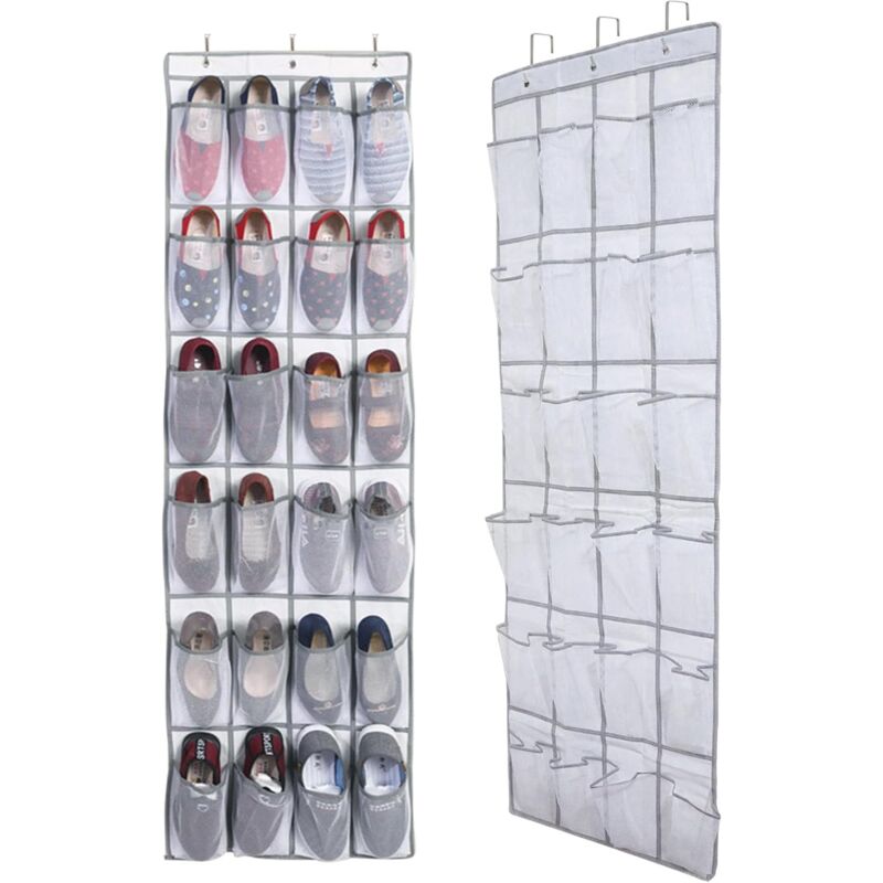foto del prodotto rnemitery 1 pezzo scarpiera sospesa sopra la porta, borsa portaoggetti sospesa con 24 tasche, scarpiera sospesa, organizer pensile multifunzione