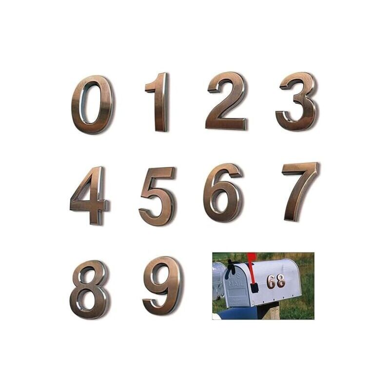 foto del prodotto rnemitery 10 pz. targa numero civico numeri cassetta postale numeri porta autoadesivi 0 9 numeri indirizzo targa numero civico per porta casa