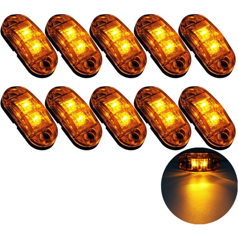 foto del prodotto rnemitery 10x 2 luci di posizione laterali a led 12 24 v luci di ingombro a led lampada laterale per rimorchio luce gialla per camion camper
