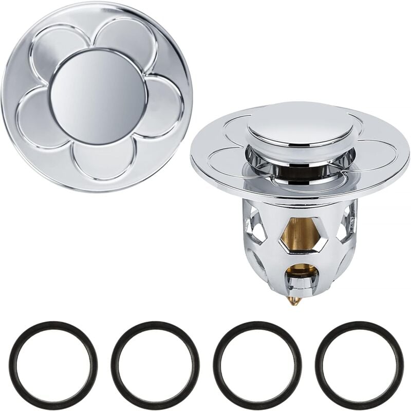 foto del prodotto rnemitery 2 pezzi tappo lavello universale, scarico pop up per lavabo, filtro di scarico anti bloccato per lavandino cucina bagno, applicabile al