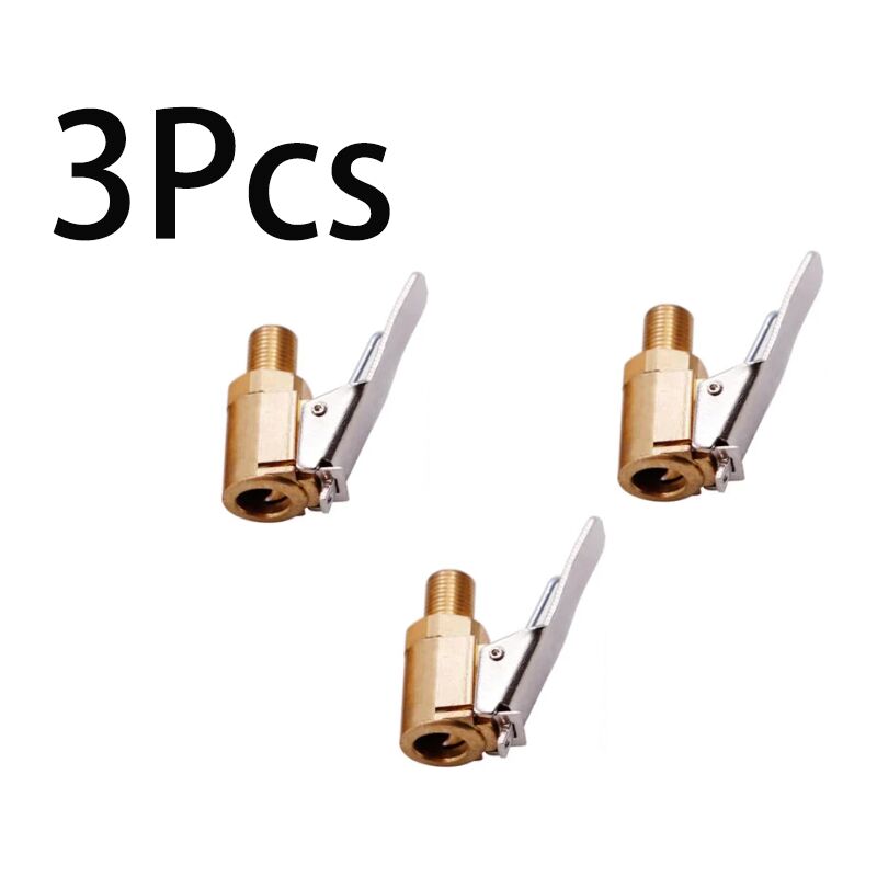 foto del prodotto rnemitery adattatore per valvola per pneumatici per auto da 3 pezzi, adattatore per connettore con morsetto a clip per pompa di gonfiaggio con
