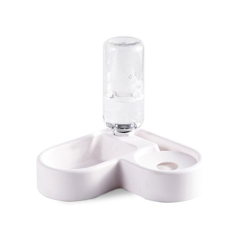 foto del prodotto rnemitery distributore automatico di acqua per animali domestici 2 in 1, bevitore antispruzzo e mangiatoia asciutta per cani gatti, ciotola per