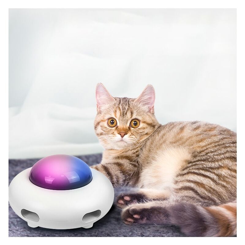foto del prodotto rnemitery giocattolo interattivo per gatti per gatti da interni con piuma rotante, giocattolo elettronico interattivo ufo per gatti modalit 