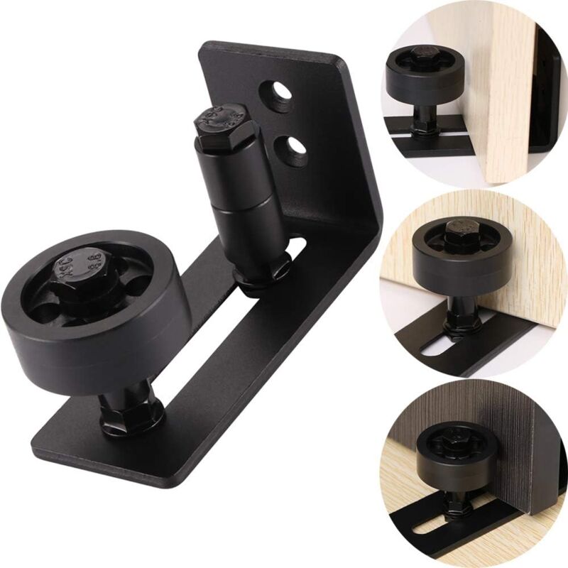 foto del prodotto rnemitery guide per pavimento di porta di fienile, rullo di guida per porta scorrevole 1 pz regolabile con fessura lunga in metallo robusto con