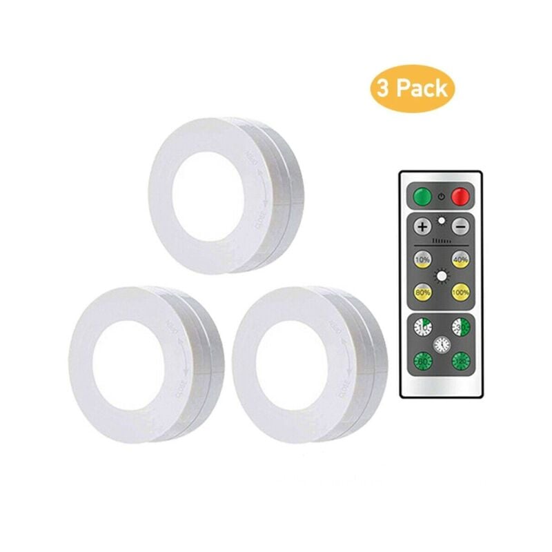 foto del prodotto rnemitery luce per armadietto a led con telecomando, luce per armadietto 3 pezzi luce per armadietto luce notturna a led luce per armadietto luce