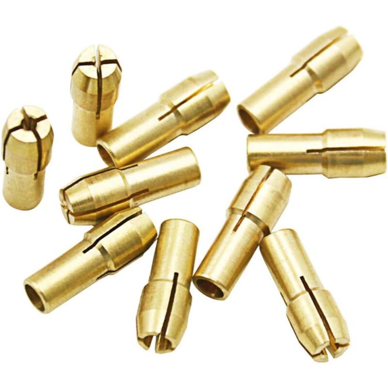 foto del prodotto rnemitery pinze per trapano in ottone da 10 pezzi, accessori da 0,5 3,2 mm per utensili rotanti dremel, gambo da 4,3 mm