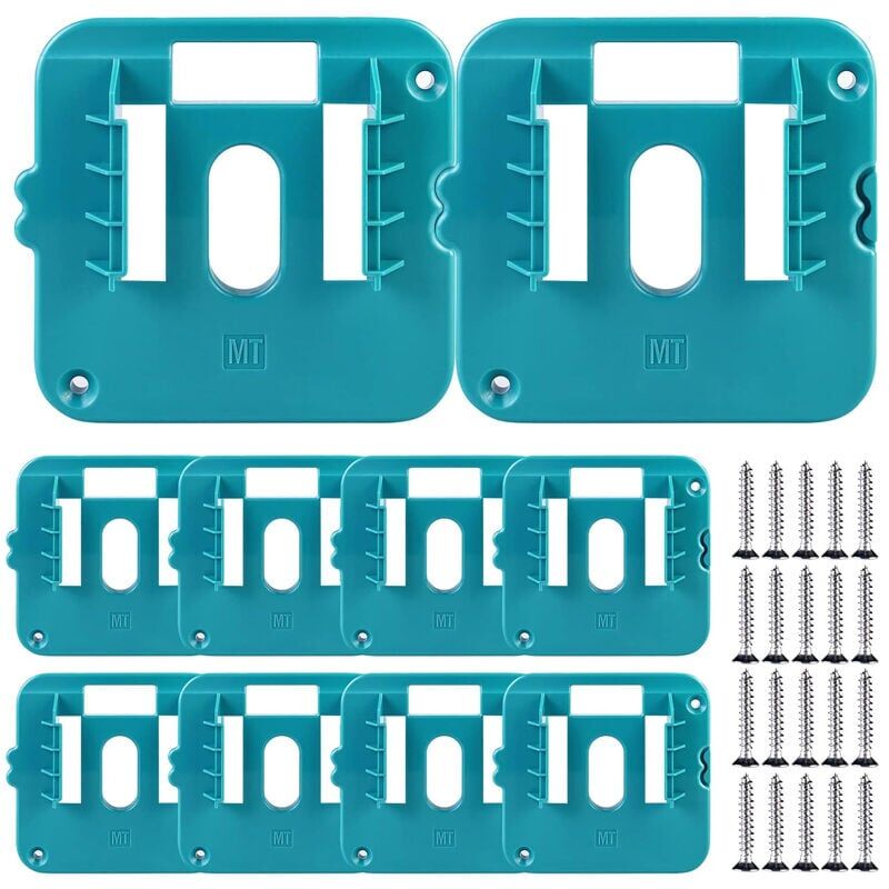 foto del prodotto rnemitery portabatterie da 10 pezzi per portabatterie makita 14,4 18v supporto da parete portabatterie makita per bl1860 bl1850 bl1840 bl1830 con