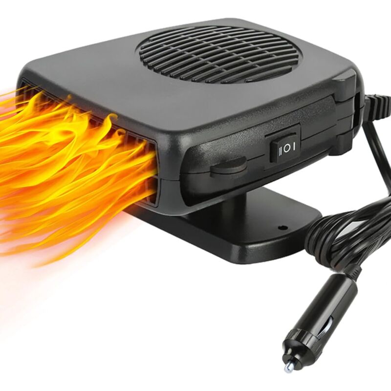 foto del prodotto rnemitery riscaldatore per auto 12v 200w, ventola riscaldante per parabrezza, sbrinatore per auto 2 in 1 con accendisigari, mini sbrinatore per