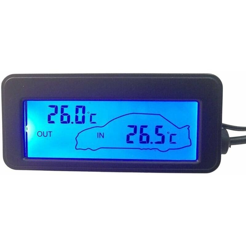 foto del prodotto rnemitery termometro per interni ed esterni per auto termometro digitale 12v termometro per auto mini termometro lcd retroilluminato termometro per
