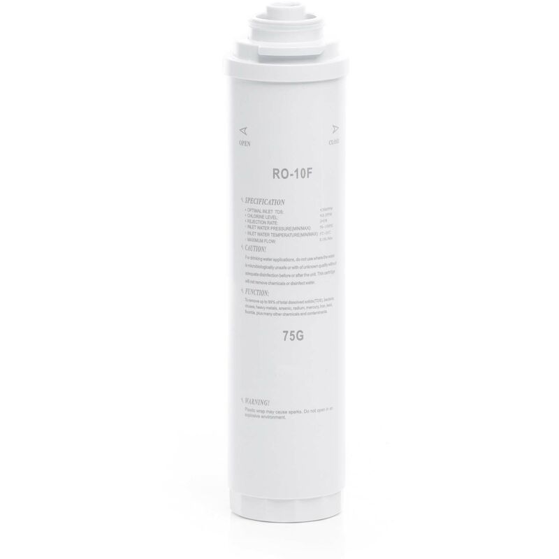 foto del prodotto ro 10f 75g membrana osmosi inversa, capacit di filtrazione 75 gpd 285 l giorno, per depuratori acqua naturewater