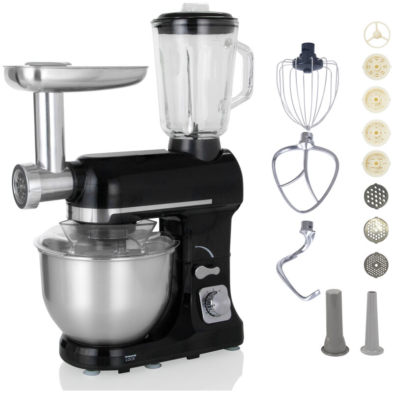 foto del prodotto robby robot multifunzione 5l 1000w nero con tritatutto e frullatore 1,5l in vetro robimix noir