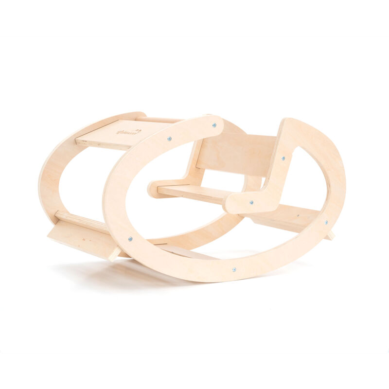 foto del prodotto robincool dondolo montessori metodo pikler waves 78x44x46 cm in legno ecologico che incrementa lo sviluppo psicomotorio