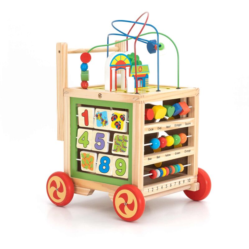 foto del prodotto robincool girello per bambini multiattivit montessori corf 33x33x45 cm in legno eco stimola lo sviluppo psicomotorio
