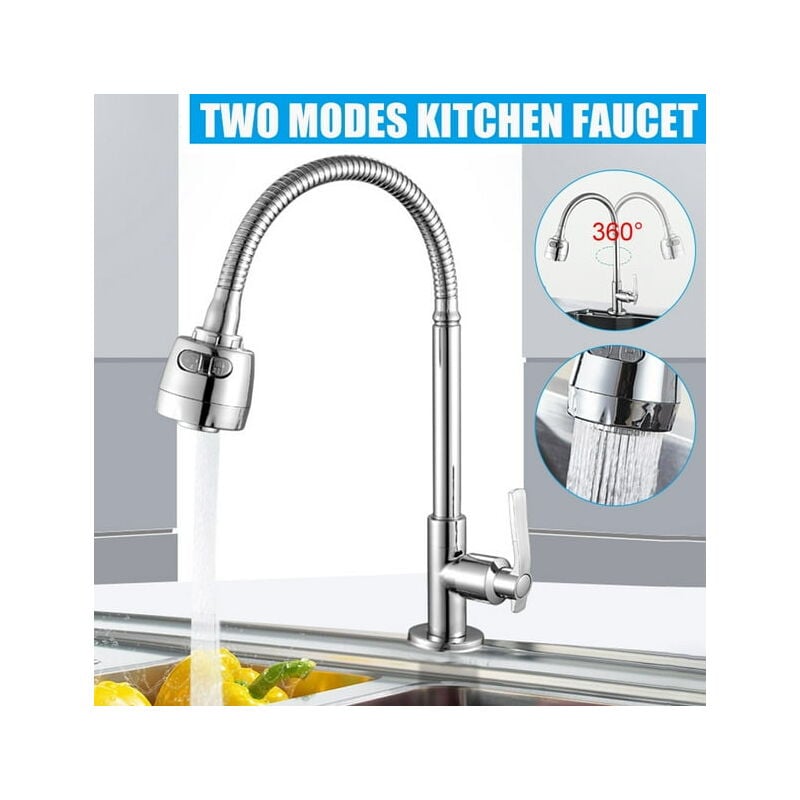 foto del prodotto robinet de cuisine avec pulv risateur rotation 360 deux modes interrupteur un bouton
