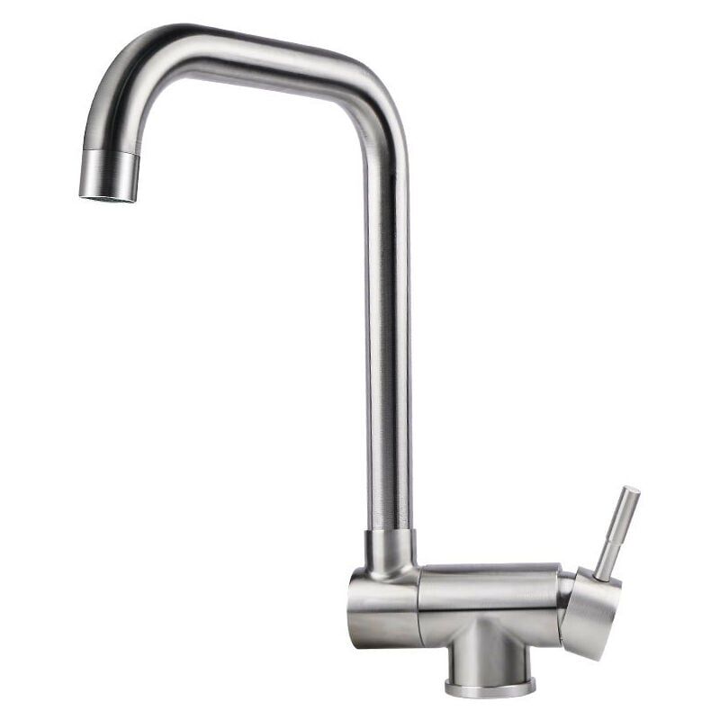 foto del prodotto robinet de cuisine pliant pivotant en acier inoxydable 304 eau chaude et froide