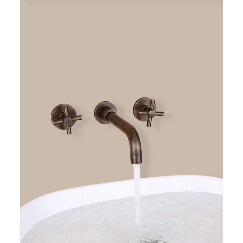 foto del prodotto robinet m langeur lavabo mural bronze corbeau