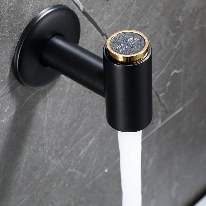 foto del prodotto robinet mural en laiton noir or, salle de bains, robinet d'eau froide, style pièce de monnaie