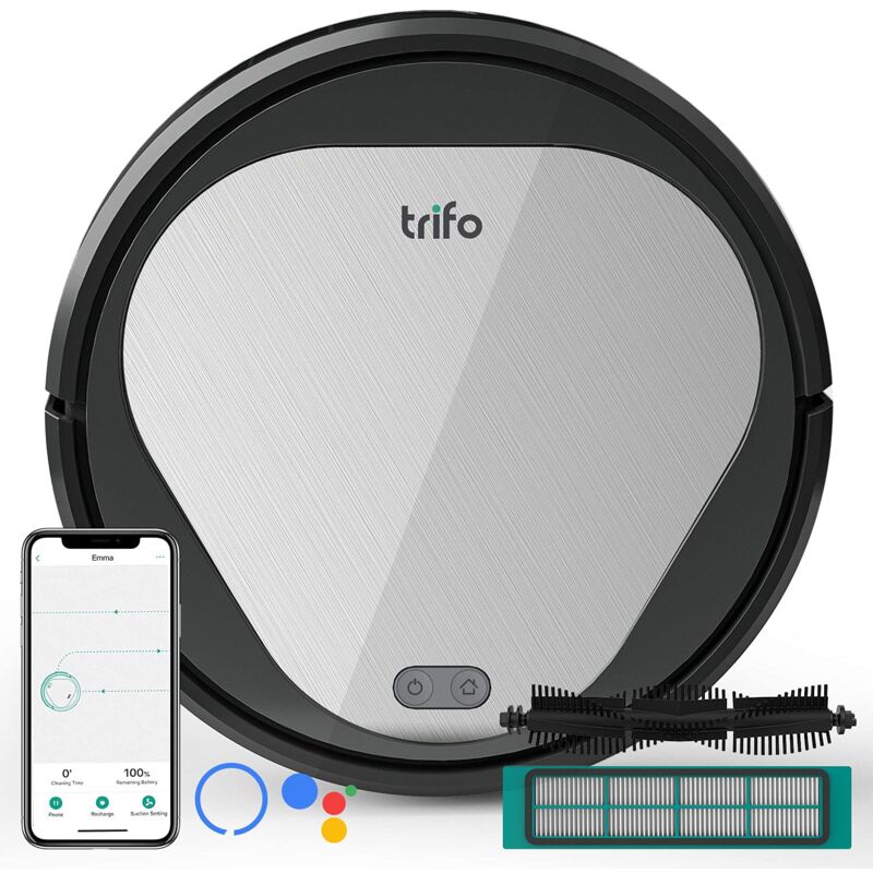 immagine 0 del prodotto robot aspirapolvere, forte aspirazione, funziona con alexa google home emma trifo