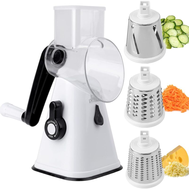 foto del prodotto robot da cucina, affettatrice per carote e verdure, affettatrice rotonda, grattugia per patate e formaggio, robot da cucina, tramoggia, cucina,