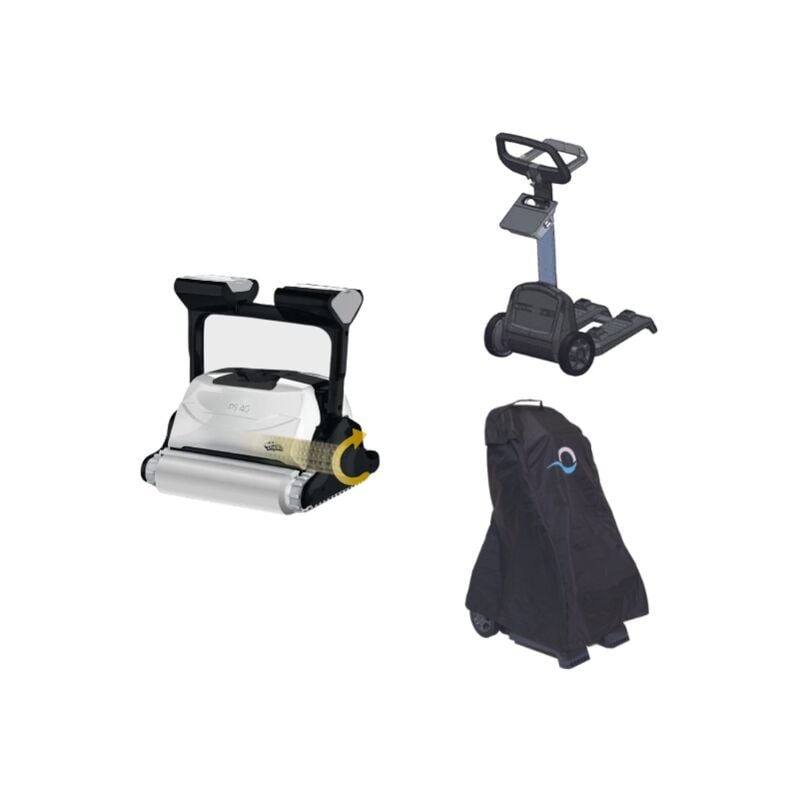 foto del prodotto robot dolphin ps40 per piscina in vetroresina robot, carrello e copertura di protezione robot, carrello e copertura di protezione robot, carrello e