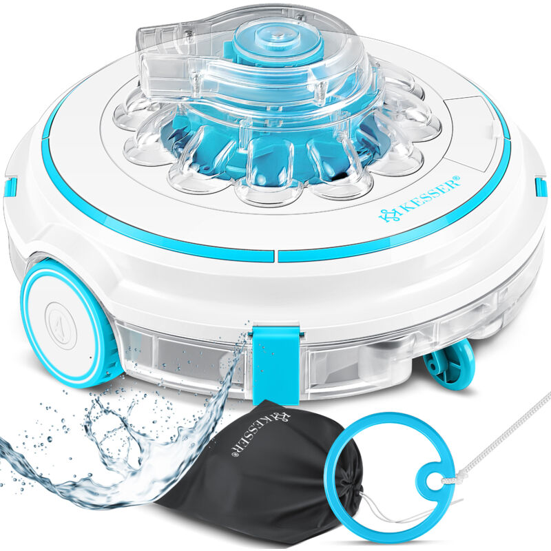 foto del prodotto robot per piscine, batteria pulitore per piscine aqua 9000 con borsa di trasporto, per piscine fino a 80m , batteria agli ioni di litio max. 75 min,