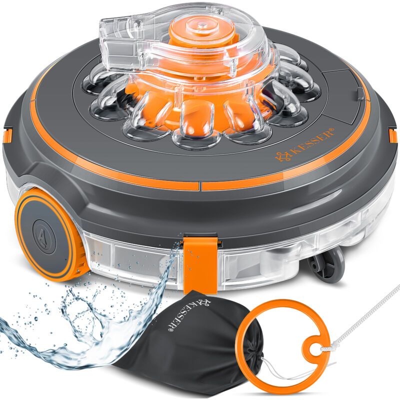foto del prodotto robot per piscine, batteria pulitore per piscine aqua 9000 con borsa di trasporto, per piscine fino a 80m , batteria agli ioni di litio max. 75 min,