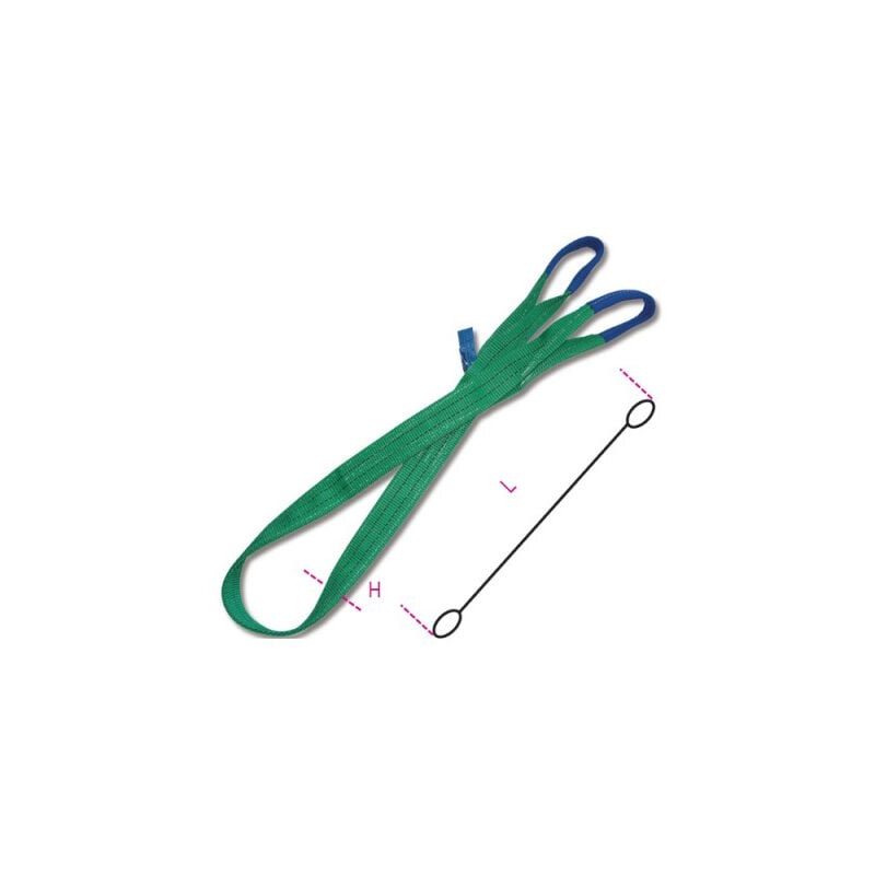 foto del prodotto robur brache cinghie di sollevamento beta 8153 4 t2 2t verde nastro piatto a due strati 4 m, lunghezza 4 m