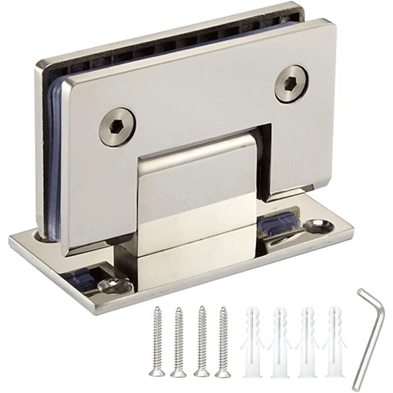 foto del prodotto robusto fermaglio per bagno in acciaio inossidabile a 90 cerniera per porta in vetro senza telaio accessorio per doccia vetrina fissa in vetro