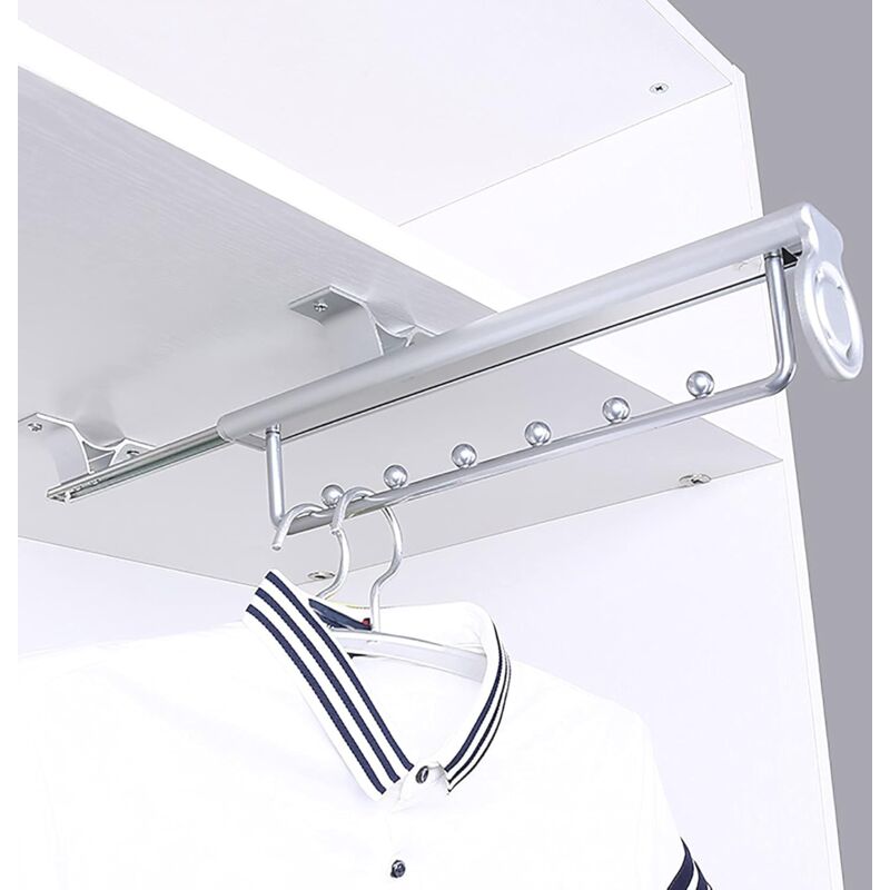 foto del prodotto robusto porta abiti estraibile porta pantaloni scorrevole barra appendiabiti per guardaroba