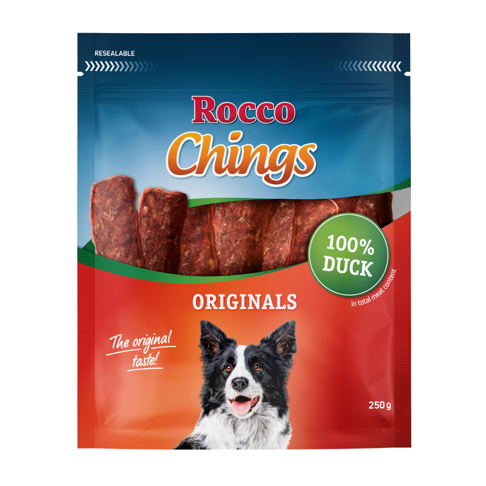 foto del prodotto rocco chings originals strisce da masticare 250 g petto d anatra