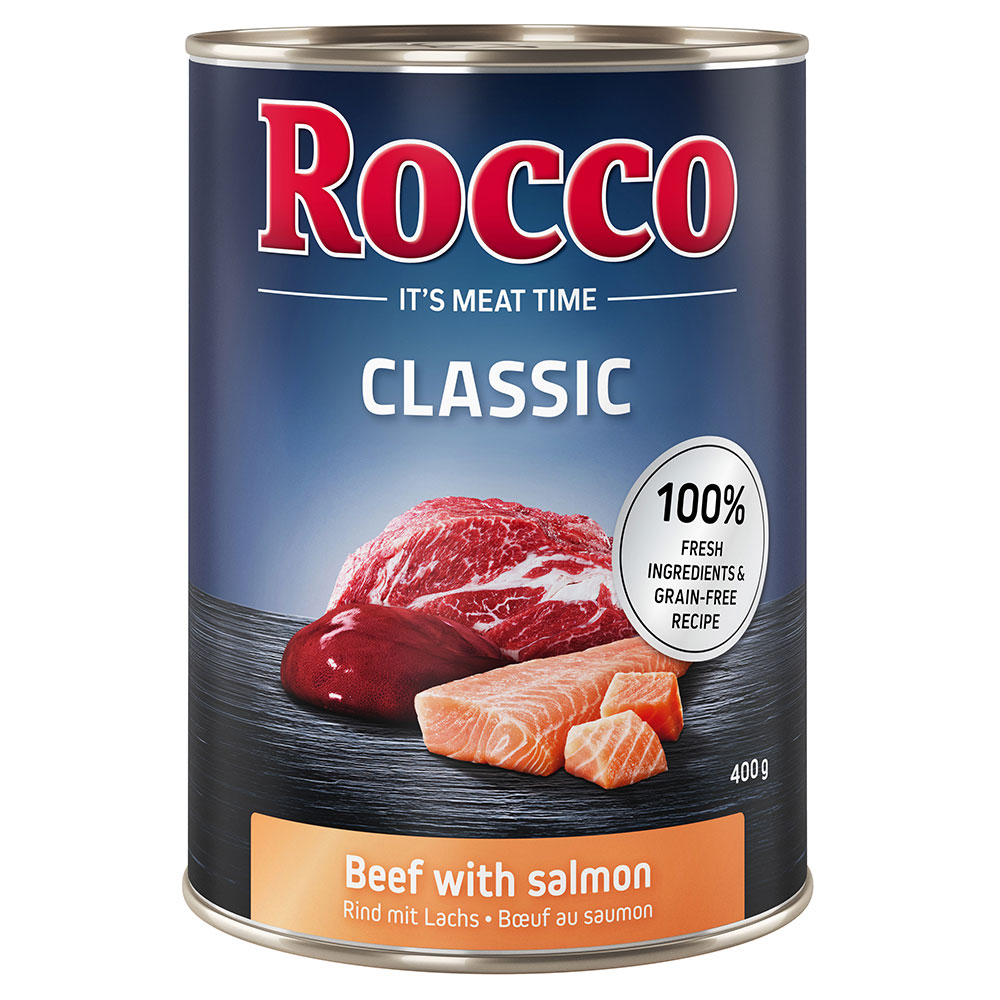 foto del prodotto rocco classic 6 x 400 g alimento umido per cani manzo con salmone