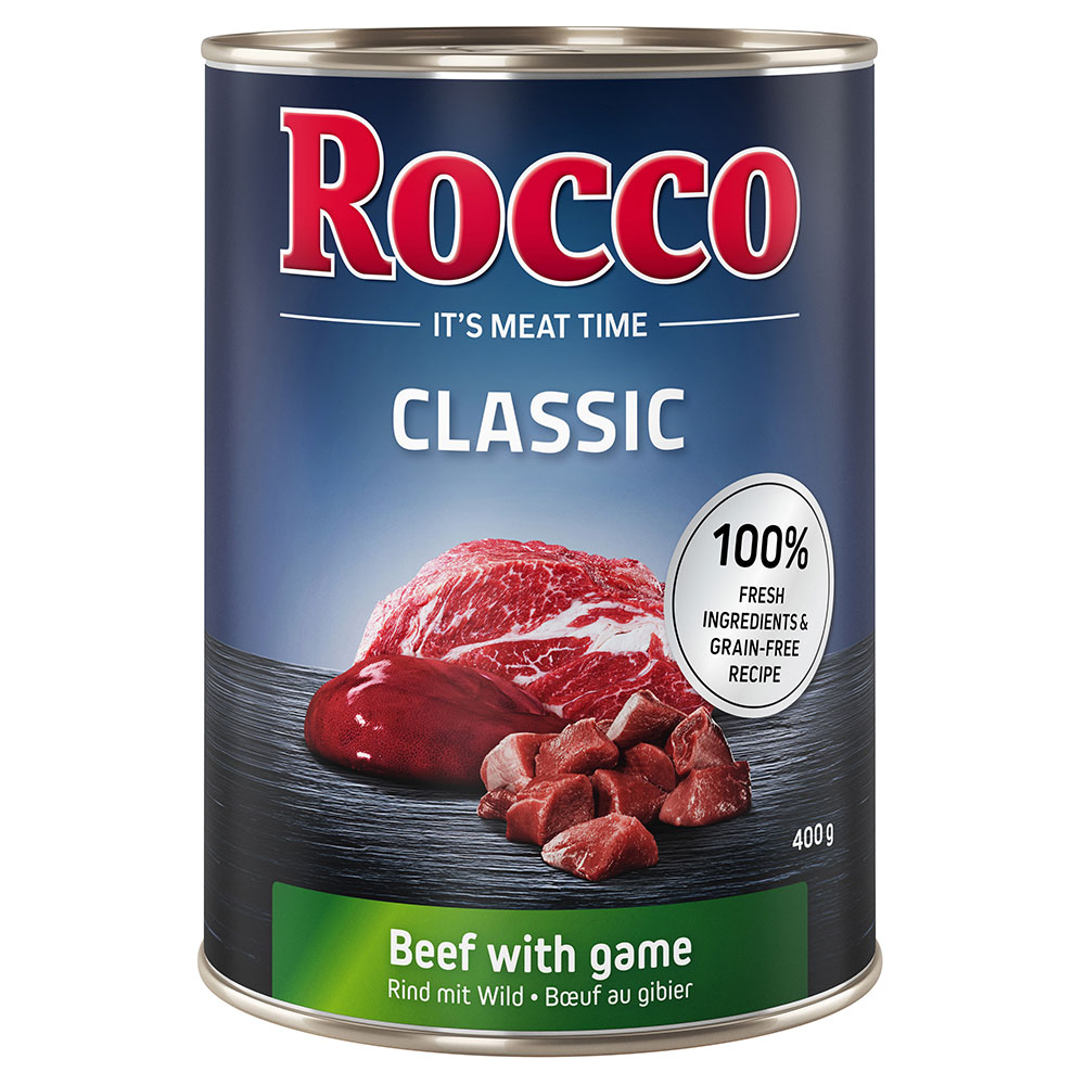 foto del prodotto rocco classic 6 x 400 g alimento umido per cani manzo con selvaggina