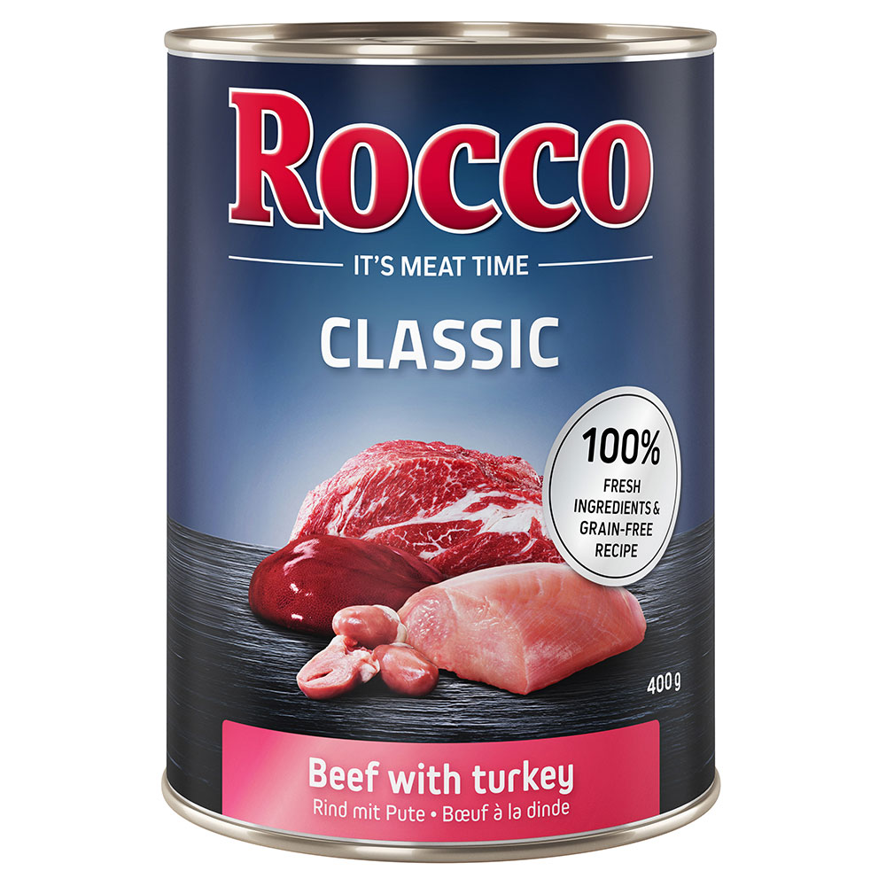 foto del prodotto rocco classic 6 x 400 g alimento umido per cani manzo con tacchino