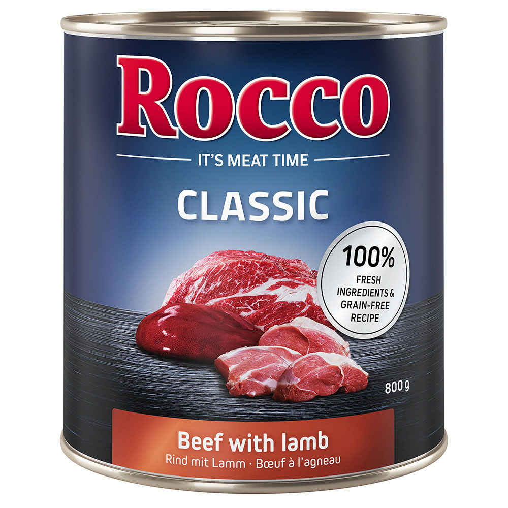 foto del prodotto rocco classic 6 x 800 g alimento umido per cani manzo con agnello