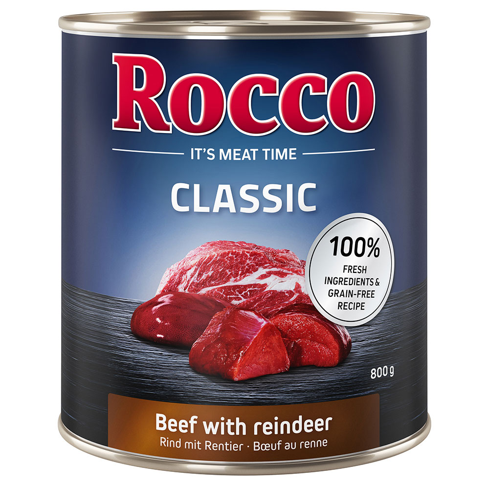 foto del prodotto rocco classic 6 x 800 g alimento umido per cani manzo con renna