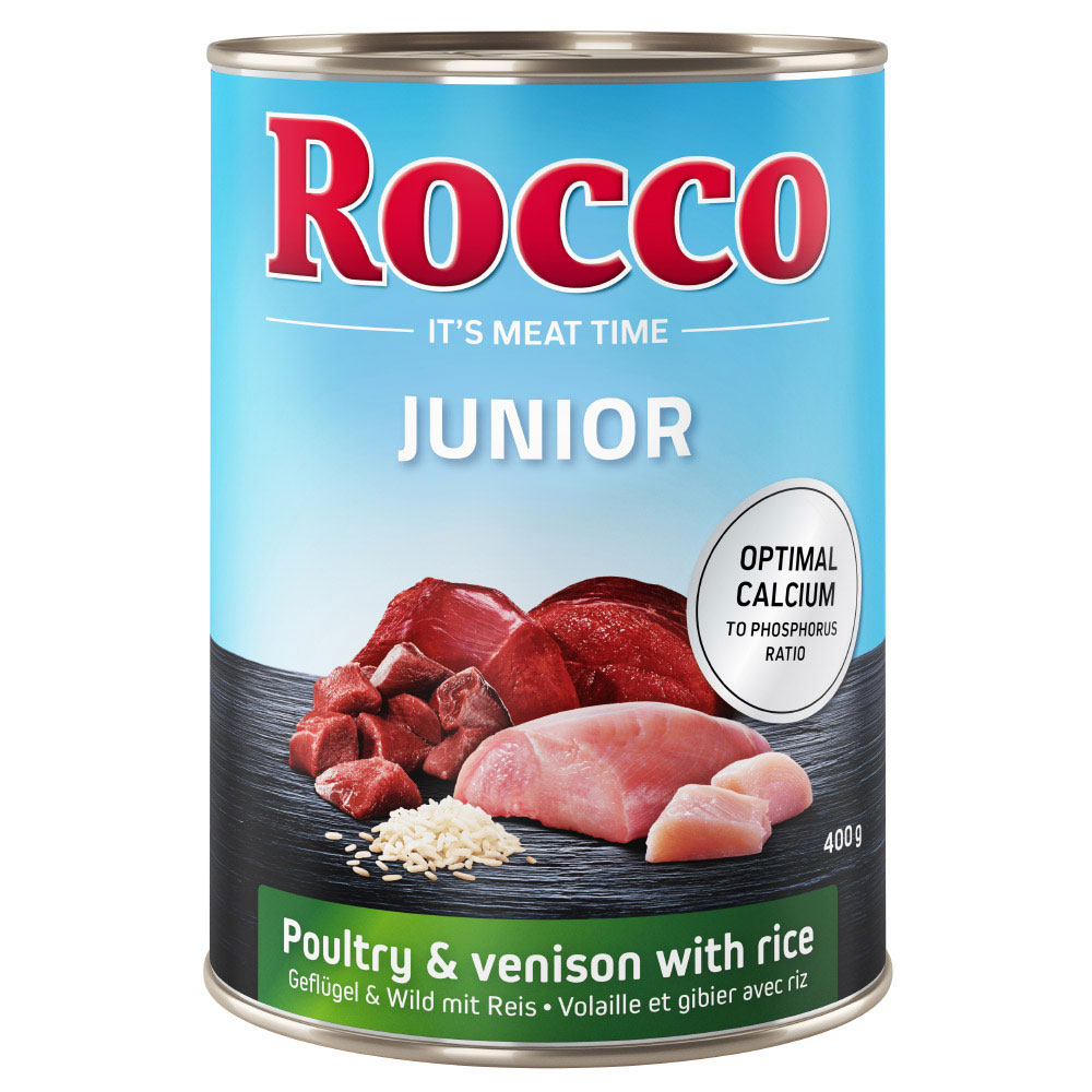 foto del prodotto rocco junior 6 x 400 g umido per cane pollame, selvaggina e riso