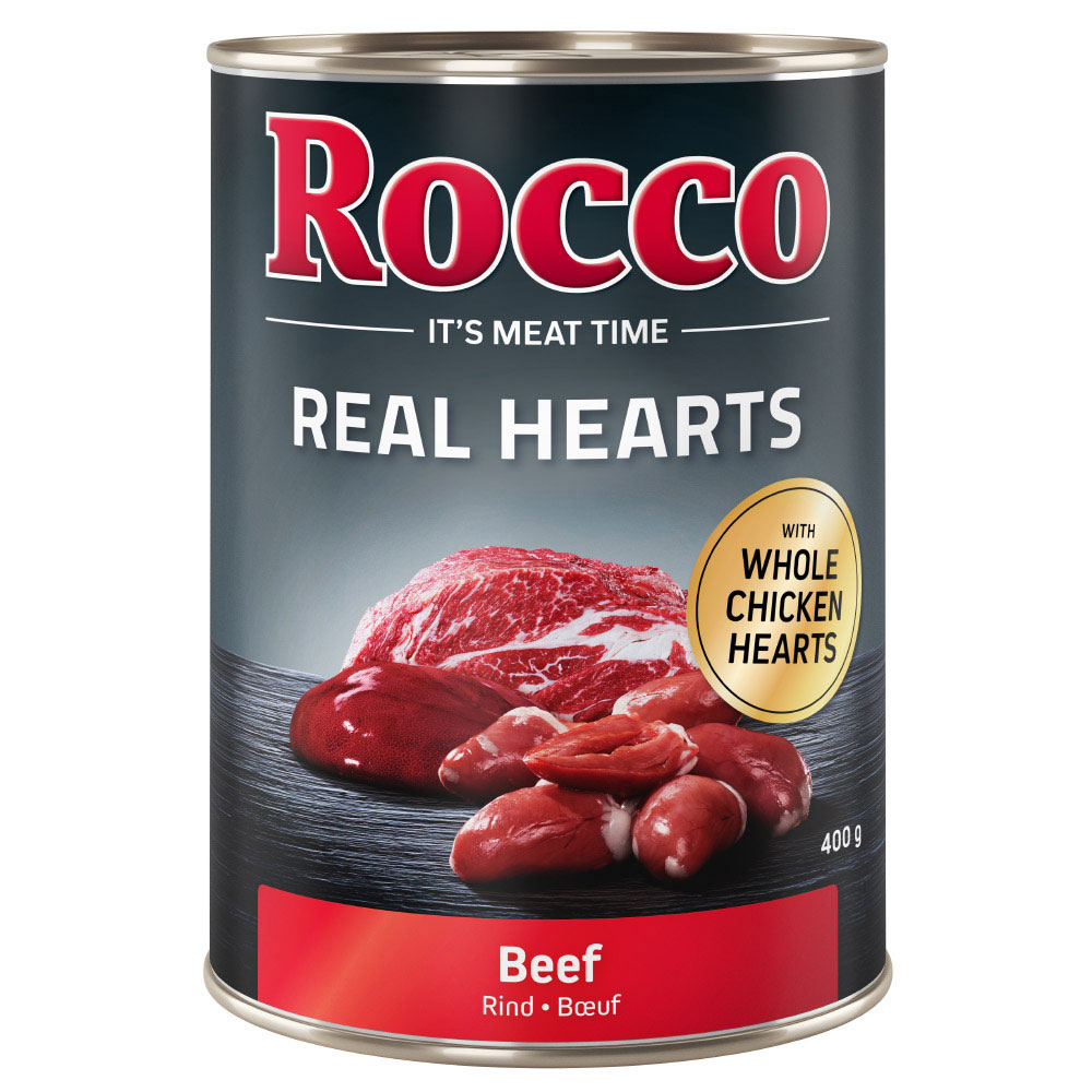 foto del prodotto rocco real hearts 6 x 400 g manzo con cuori di pollo interi