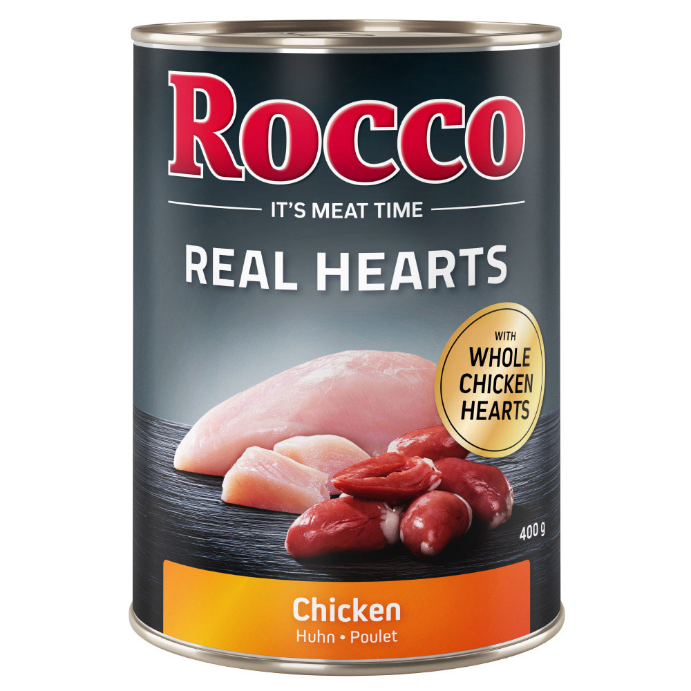 foto del prodotto rocco real hearts 6 x 400 g pollo con cuori di pollo interi