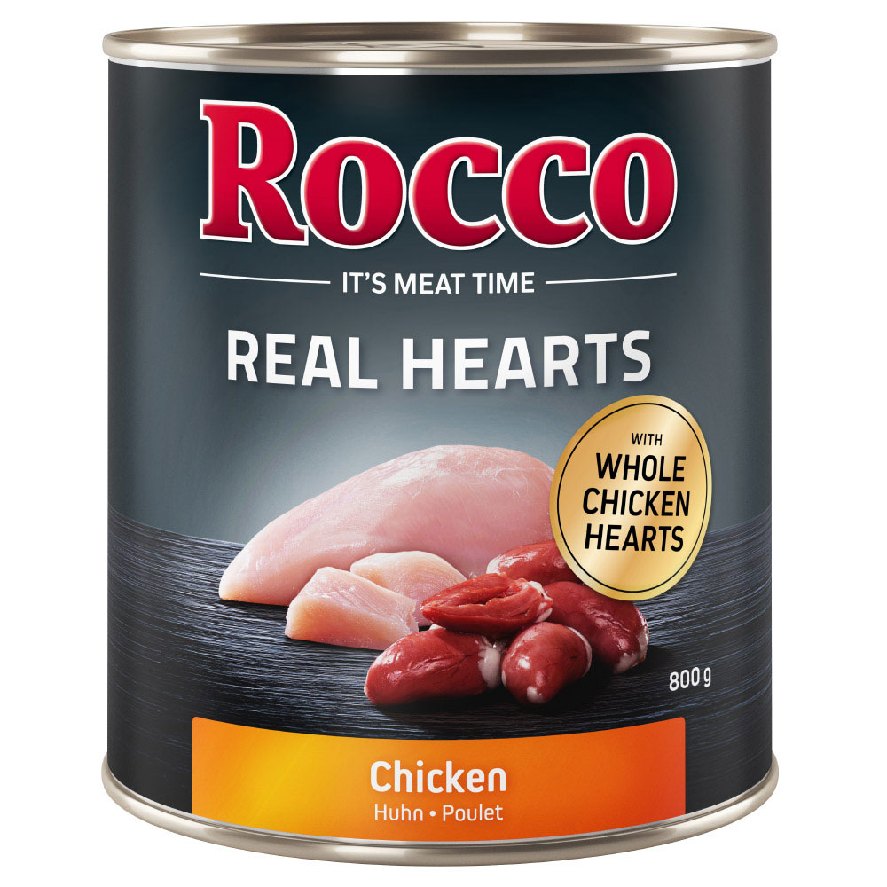 foto del prodotto rocco real hearts 6 x 800 g pollo con cuori di pollo interi