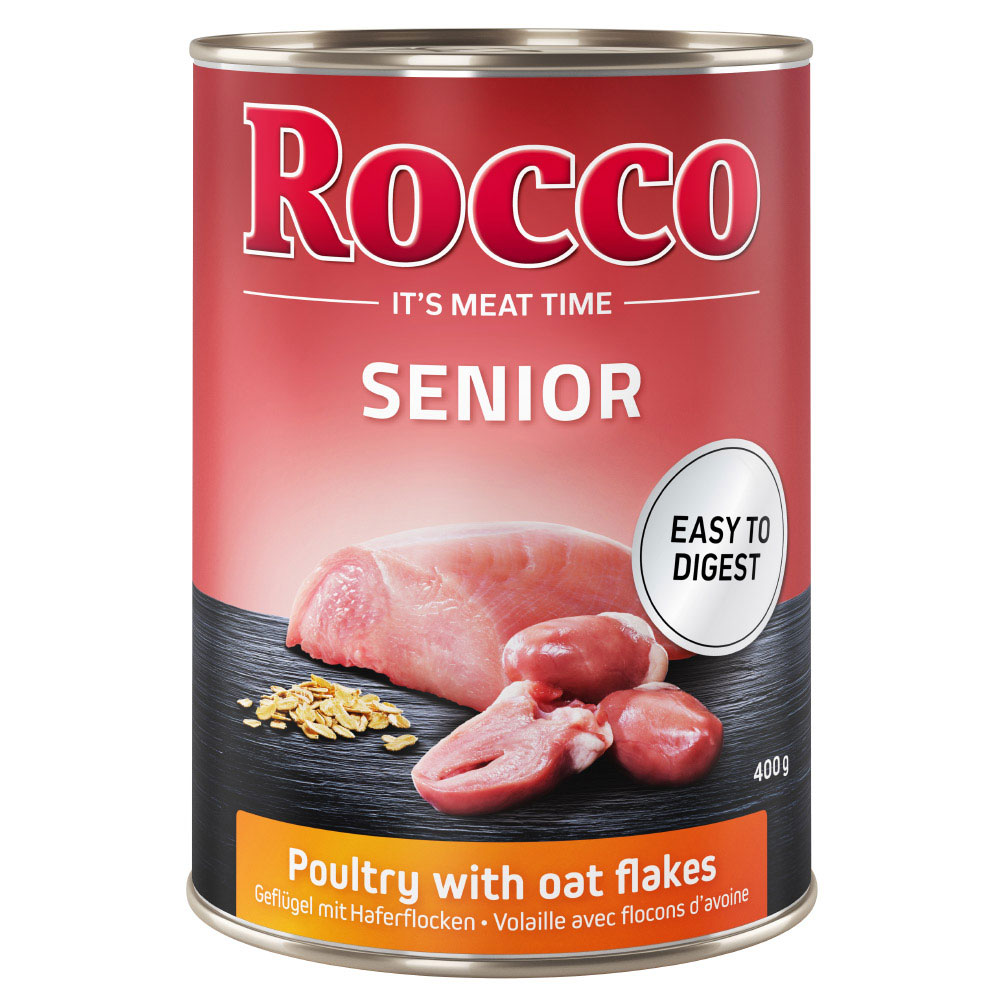 foto del prodotto rocco senior 24 x 400 g umido per cane - pollame con fiocchi d'avena
