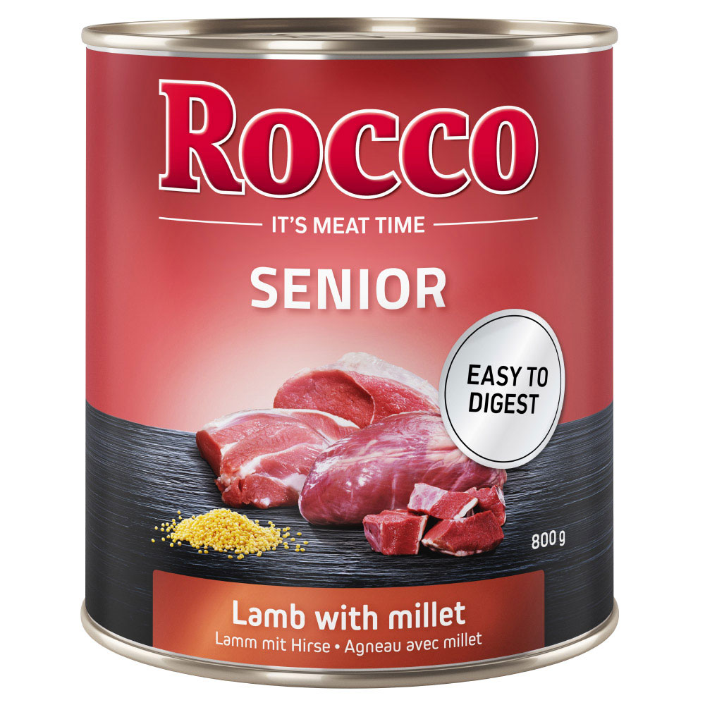 foto del prodotto rocco senior 24 x 800 g umido per cane - 2 gusti pollame fiocchi d'avena agnello miglio