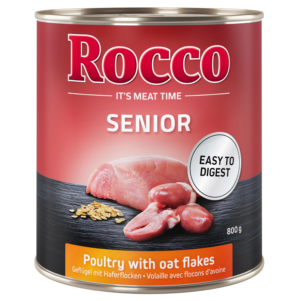foto del prodotto rocco senior 24 x 800 g umido per cane - pollame con fiocchi d'avena