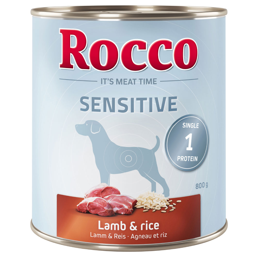 foto del prodotto rocco sensitive 6 x 800 g alimento umido per cani agnello riso