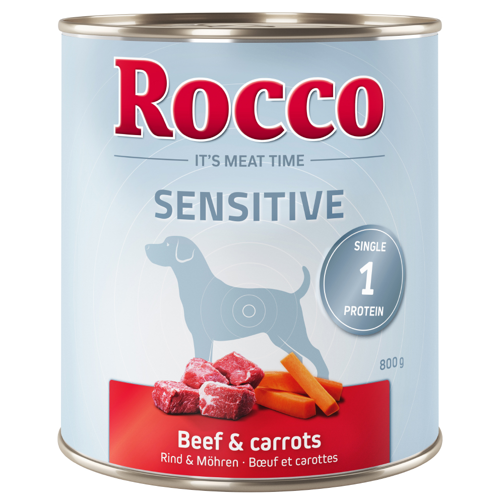 foto del prodotto rocco sensitive 6 x 800 g alimento umido per cani manzo carote