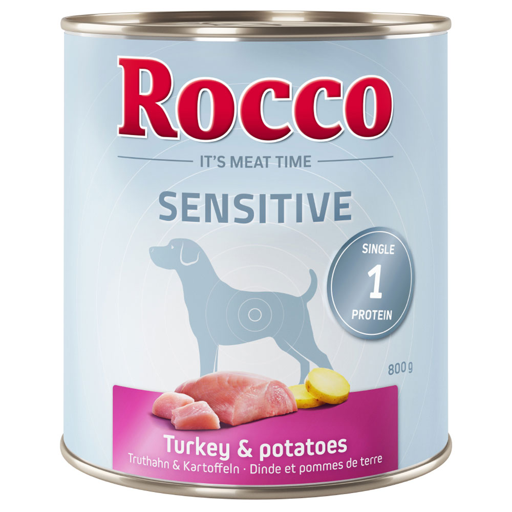 foto del prodotto rocco sensitive 6 x 800 g alimento umido per cani tacchino patate