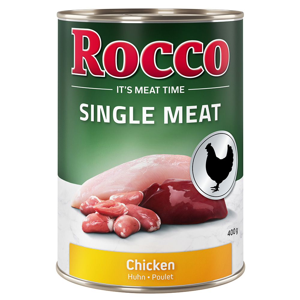 foto del prodotto rocco single meat 6 x 400 g umido per cane pollo