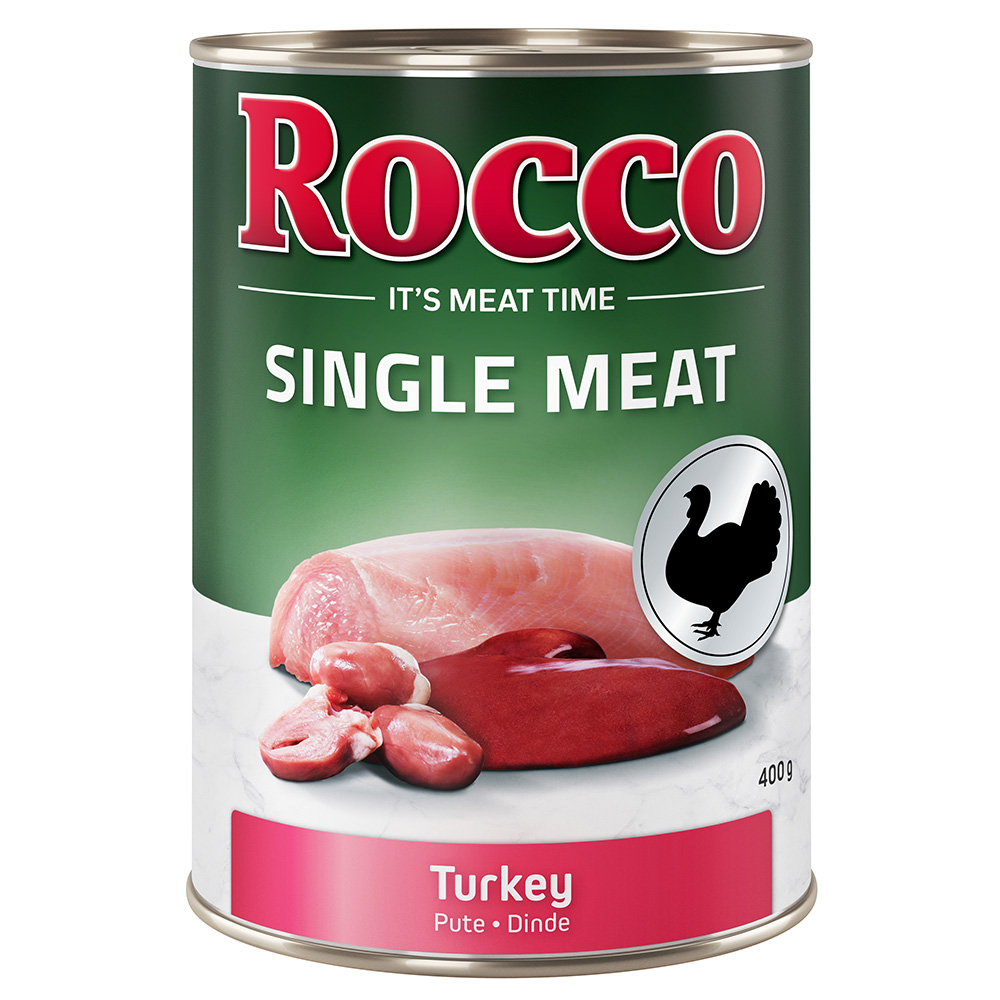 foto del prodotto rocco single meat 6 x 400 g umido per cane tacchino