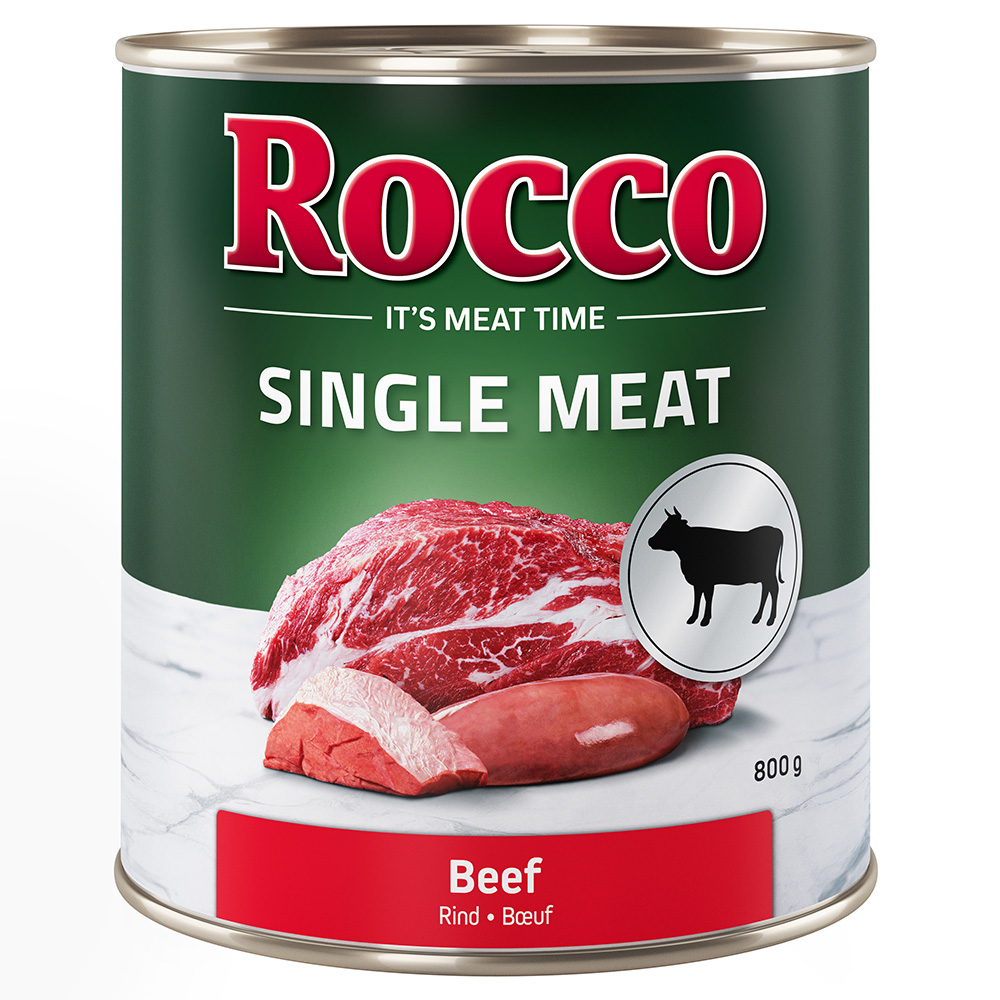 foto del prodotto rocco single meat 6 x 800 g umido per cane manzo