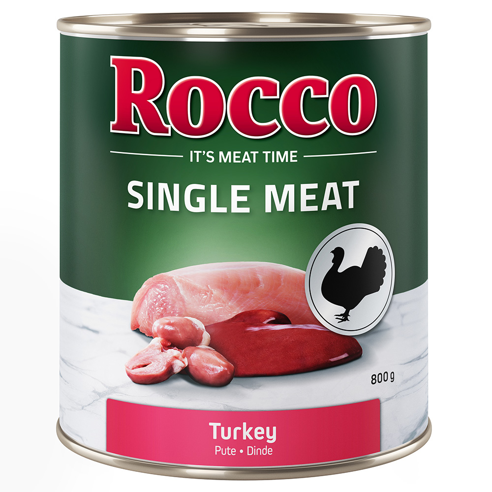 foto del prodotto rocco single meat 6 x 800 g umido per cane tacchino